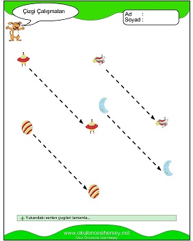 okul öncesi çizgi çalışma sayfaları